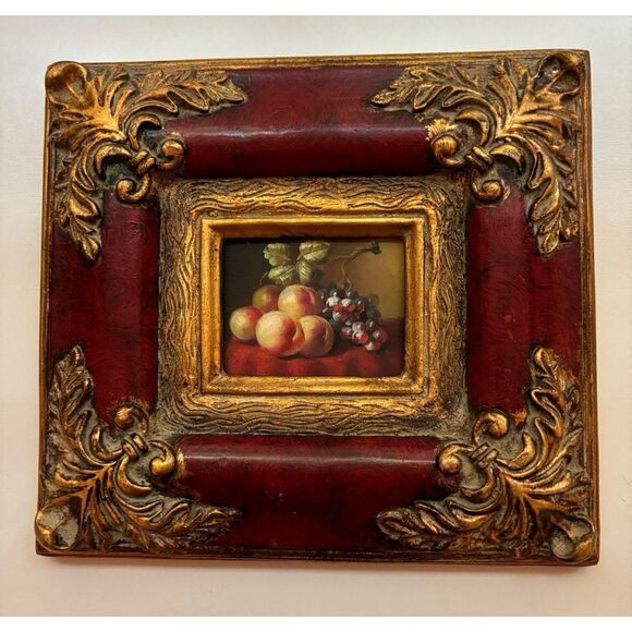 1940s  Gilt Wooden Framed Oil on Board Fruit Still Life
Painting - Picture 1 of 6